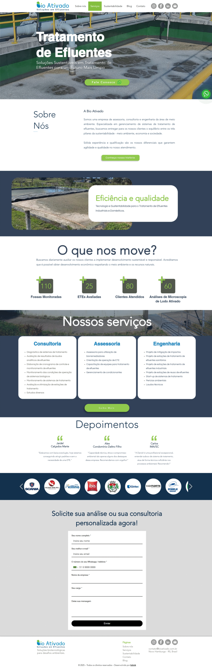 Site Bio Ativado Soluções em Efluentes